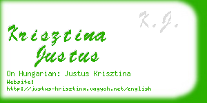 krisztina justus business card